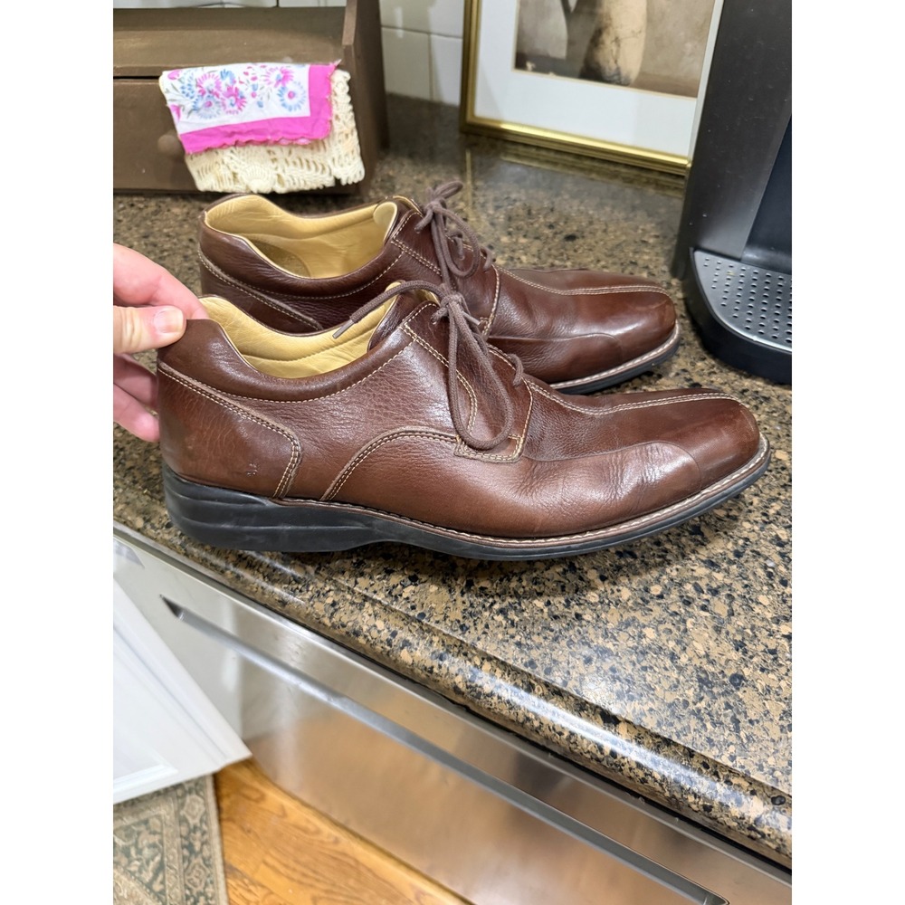 Johnston & Murphy Mens Brown Leather‎ Bicycle Toe Oxford Dress Shoes 20-7223 13M